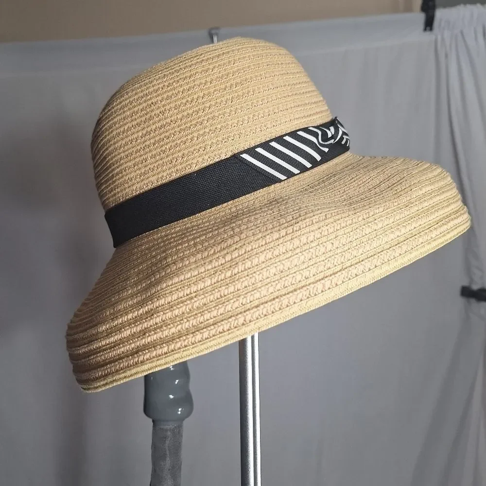 August Sun Hat Wide Brim Tan OS Womens
